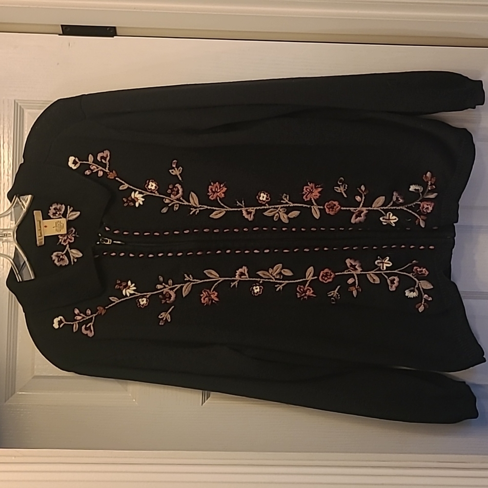 Bechamel Black Embroidered  Cardigan Sweater